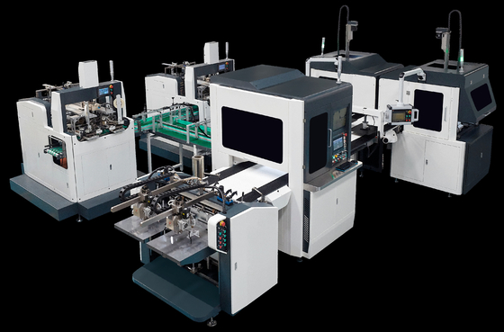 Macchina di posizionamento per scatole rigide a doppia stampatura completamente automatica